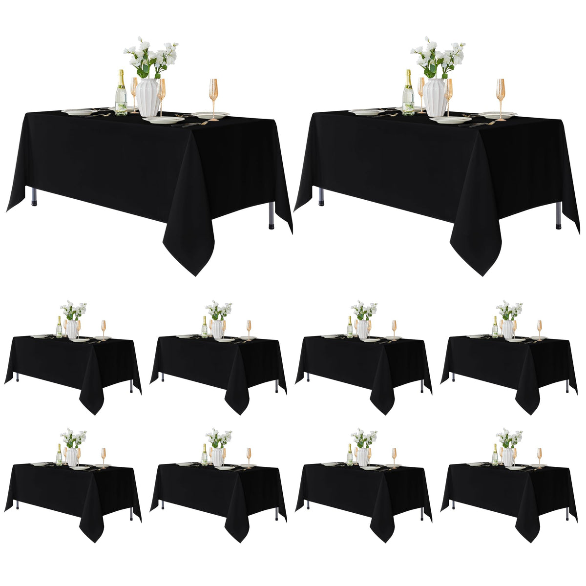 Fitable 6 Pack White Table Cloths 70x120 Inch for 6-8 Ft Rectangle Tables