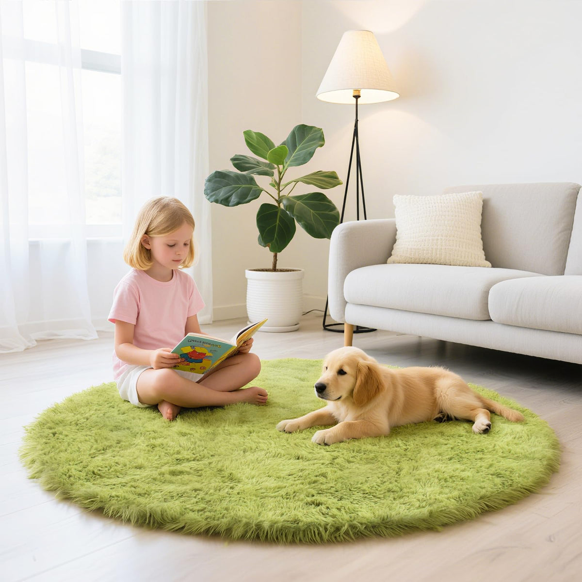 6x9 Black Fluffy Area Rug for Living Room,Large Shag Area Rugs for Bedroom