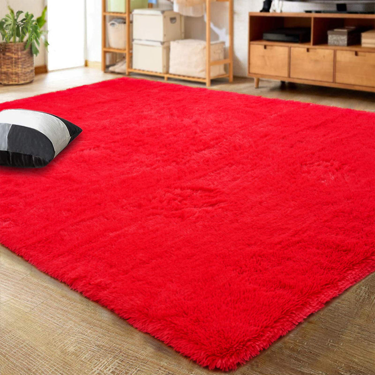 LOCHAS 4x6 Area Rugs Fluffy Living Room Carpets for Kids Bedroom, White