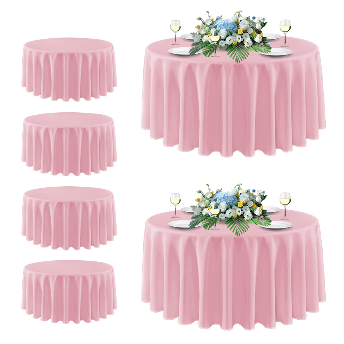 sancua 2 Pack White Table Cloth 60x102 Inch for 6 Feet Rectangle Tables