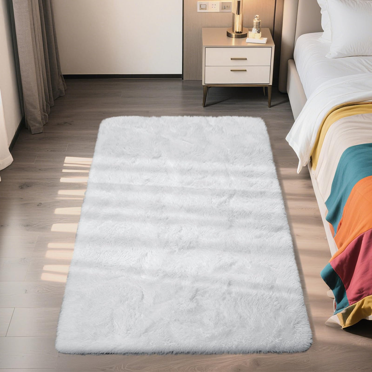 6x9 Black Fluffy Area Rug for Living Room,Large Shag Area Rugs for Bedroom