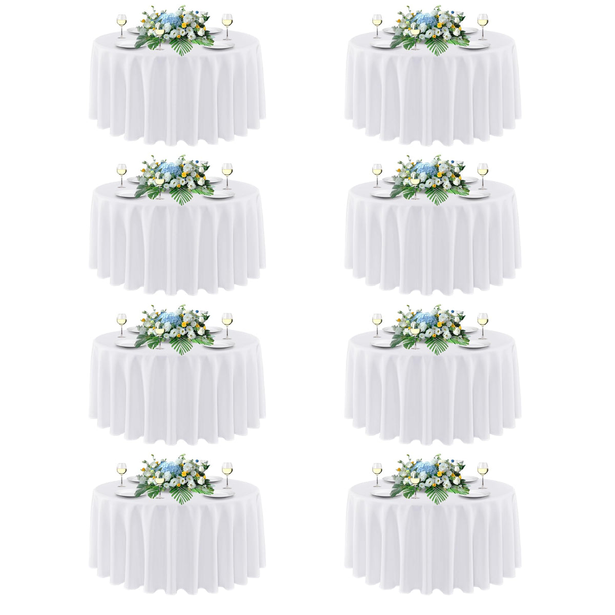 sancua 2 Pack White Table Cloth 60x102 Inch for 6 Feet Rectangle Tables