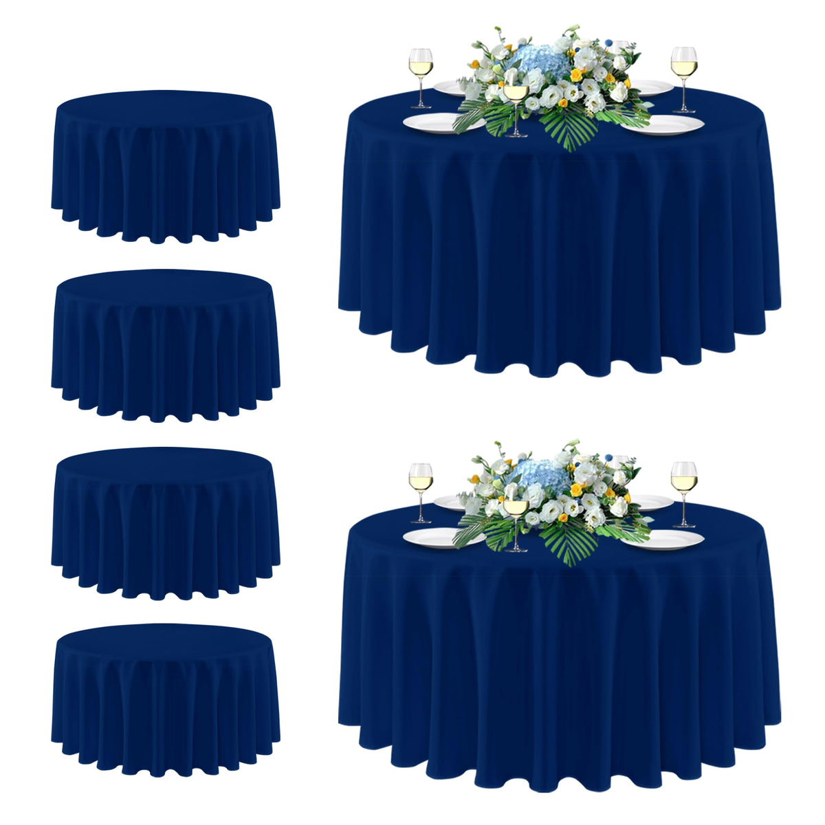 sancua 2 Pack White Table Cloth 60x102 Inch for 6 Feet Rectangle Tables