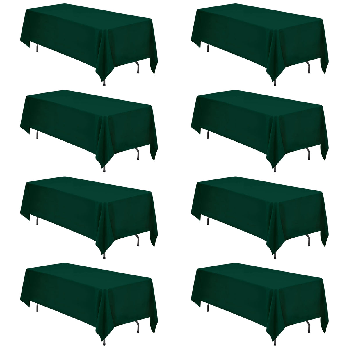 BRILLMAX 6 Pack Ivory Tablecloths 90x132 Inch for 6ft Rectangle Tables