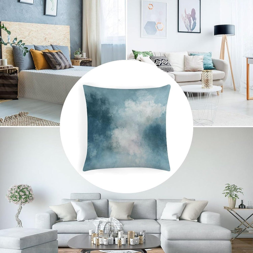 4 Pack Abstract Floral Print Throw Pillow Covers Soft Breathable Cotton Linen Square 18"x18" Cushion Cases with Zipper for Living Room Sofa Couch, No Pillow Insert Included