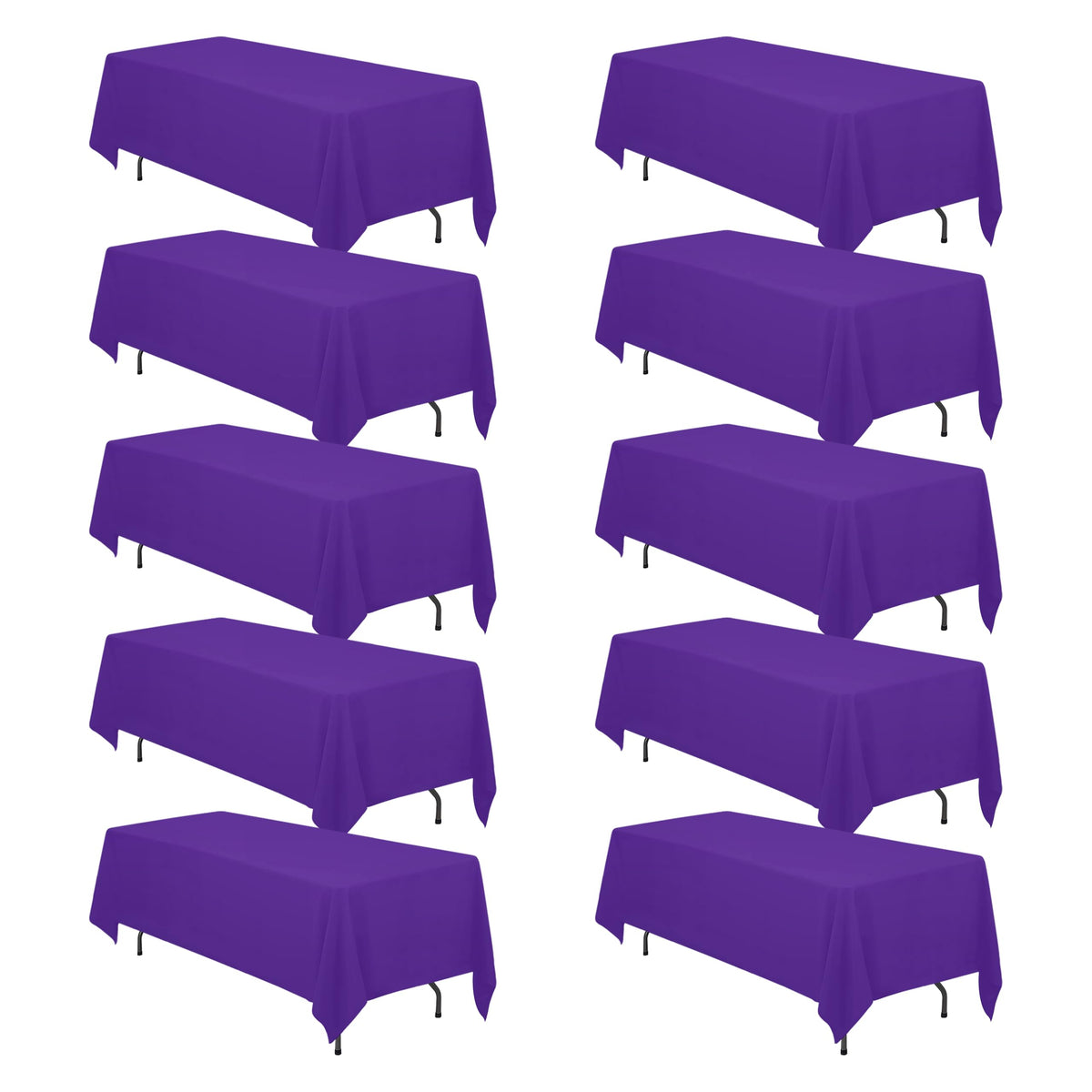 BRILLMAX 6 Pack Ivory Tablecloths 90x132 Inch for 6ft Rectangle Tables