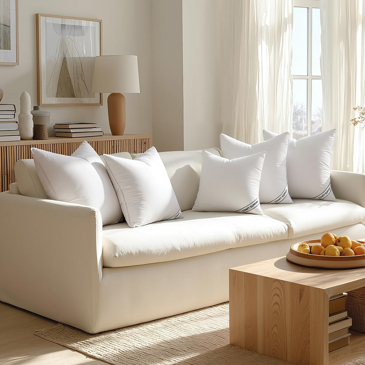 MIULEE 18x18 Pillows Inserts Pack of 4, Down Alternative Virgin Filling