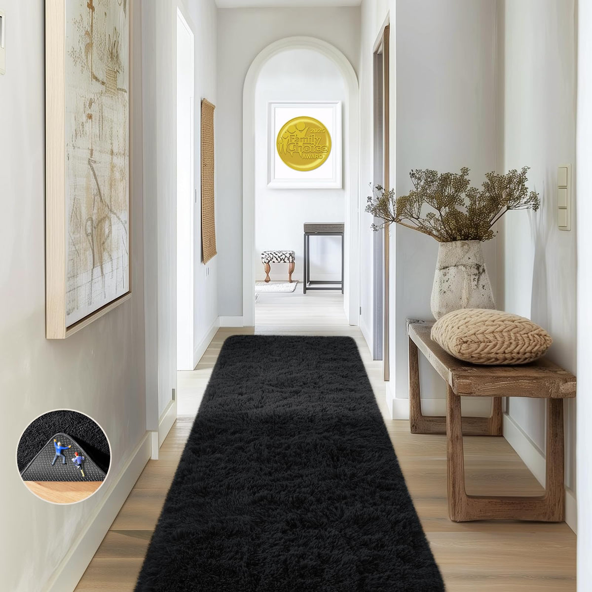 Ophanie Small Rug Upgrade Non Slip Throw Bedside Area Rugs, Fluffy Soft Grey Mini Bedroom Carpet, Affordable Door Entryway Indoor Inside Front Entrance Dog 2x3 Mat, Home Decor Aesthetic, Nursery