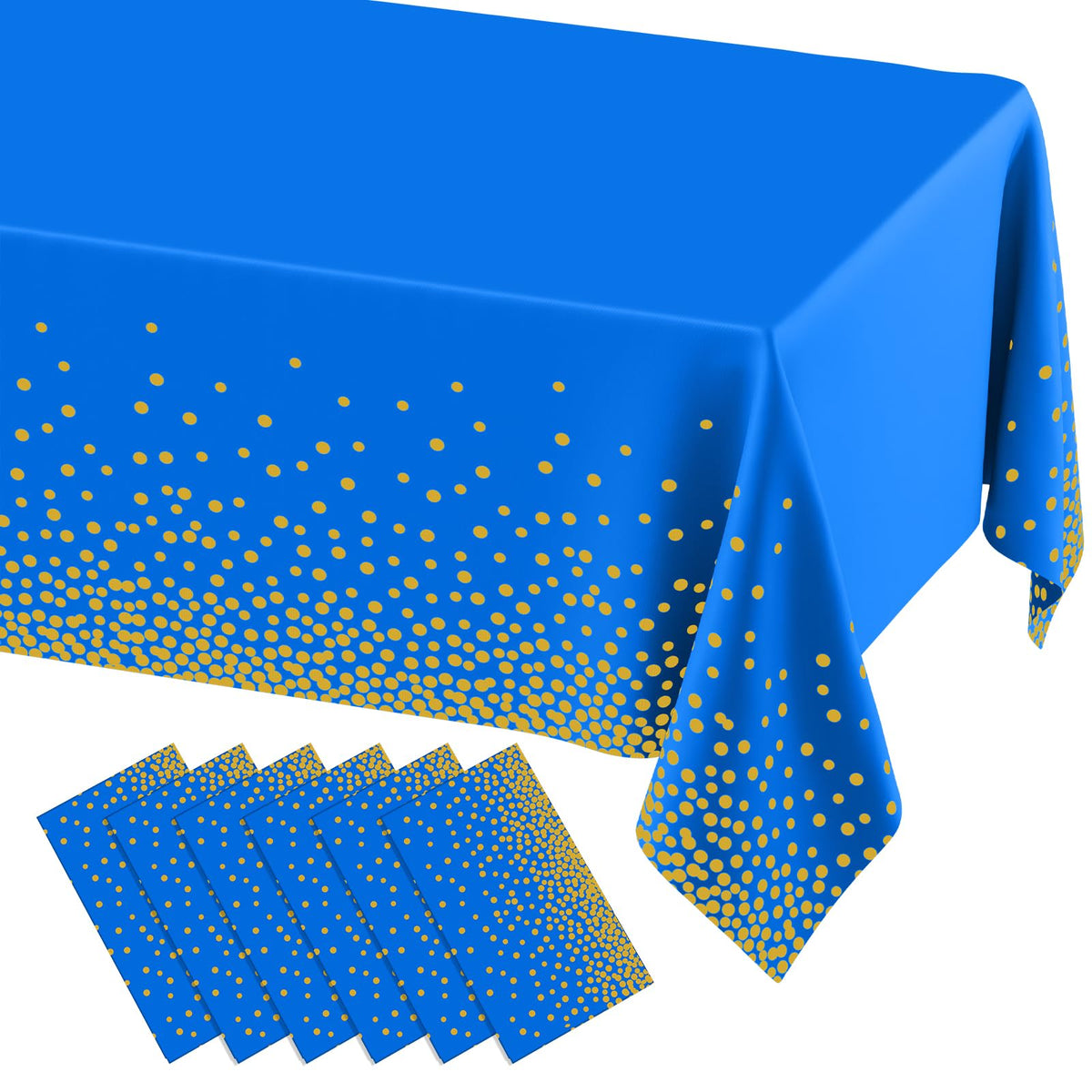 misaya 3 Packs Dot Disposable Table Cloth, 54 x 108 Inch Waterproof Plastic Tablecloth, Rectangle Gold Dots in White Table Covers for Picnic, Birthday, Party and Back to School