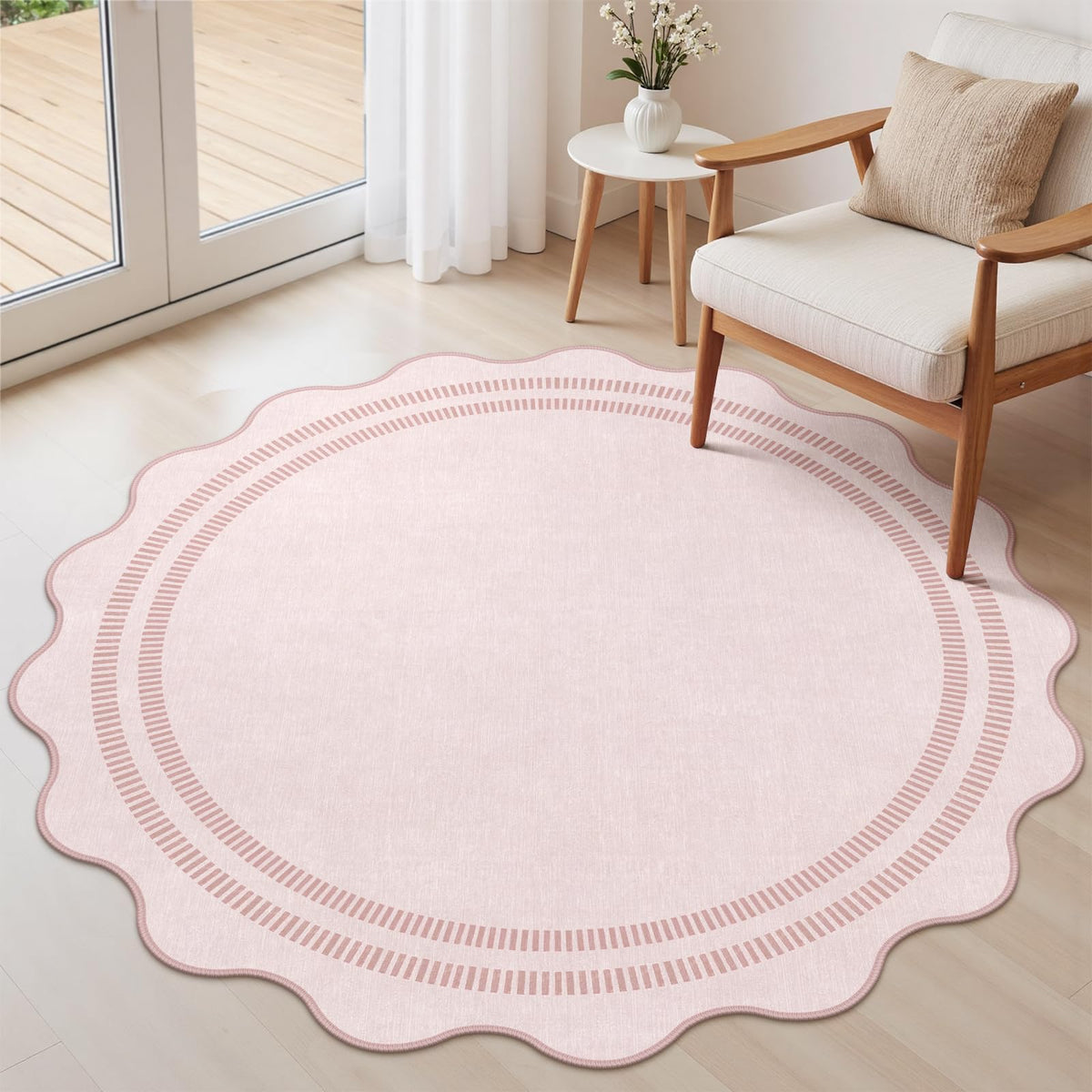 Area Rugs 5x7 Living Room Washable Modern Rug, Neutral Beige Soft Non Slip Rugs Ultra-Thin Indoor Carpet for Bedroom Dining Room Nursery Home Office
