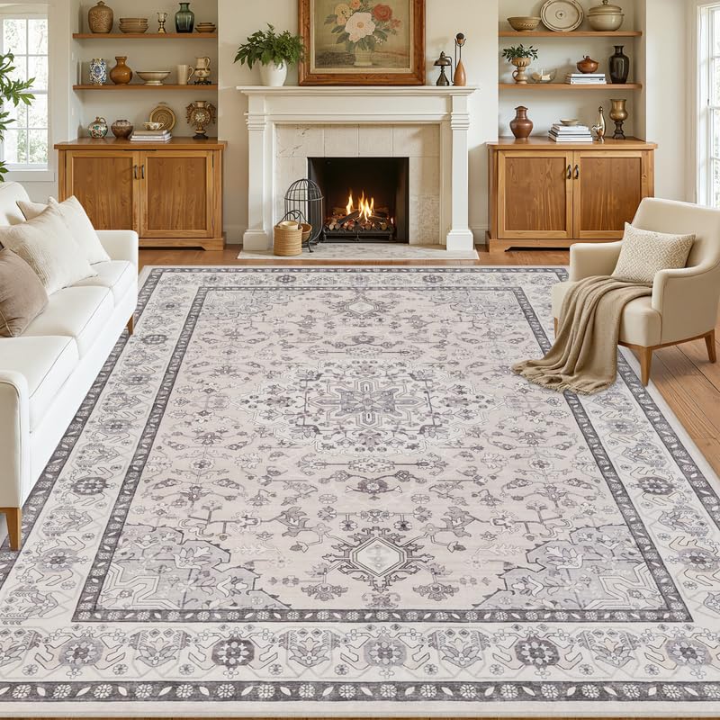 8x10 Area Rugs Living Room: Bedroom Neutral Washable Carpet Beige