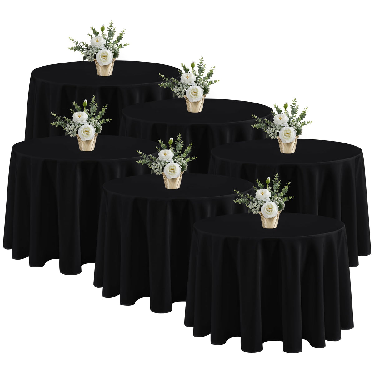Fitable 6 Pack White Table Cloths 70x120 Inch for 6-8 Ft Rectangle Tables