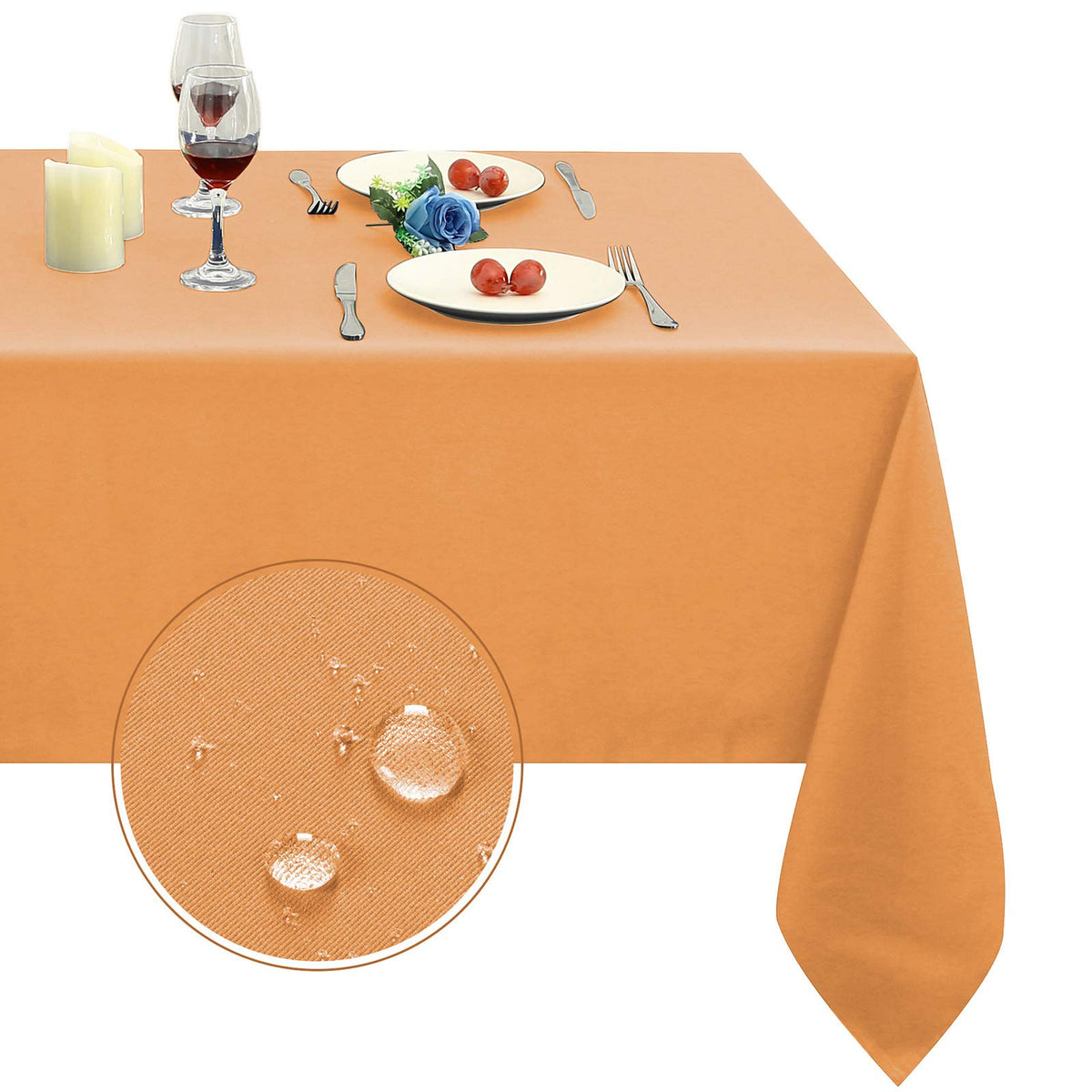 Obstal Rectangle Table Cloth, Navy Blue, 60 x 84 Inch