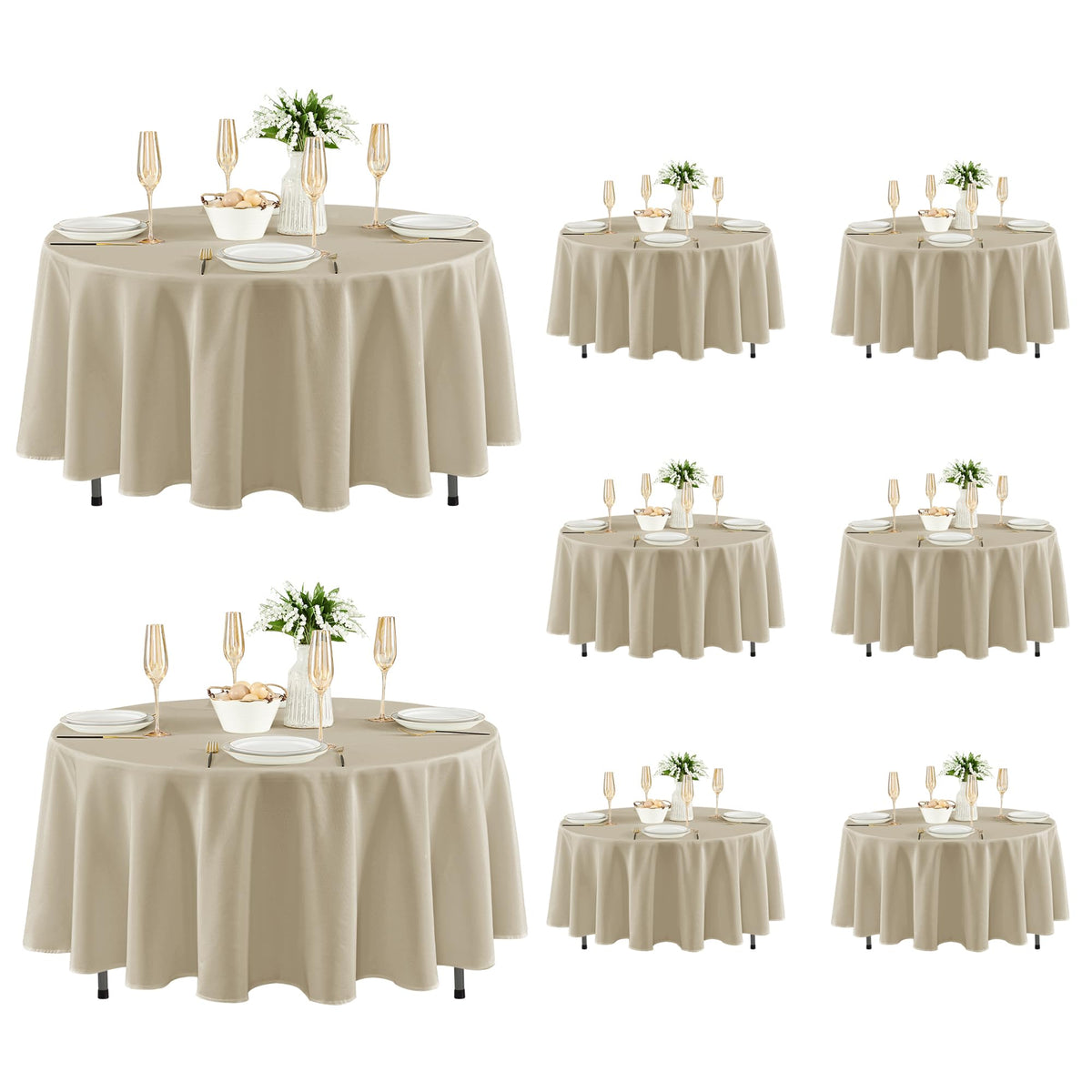 Fitable 6 Pack White Table Cloths 70x120 Inch for 6-8 Ft Rectangle Tables
