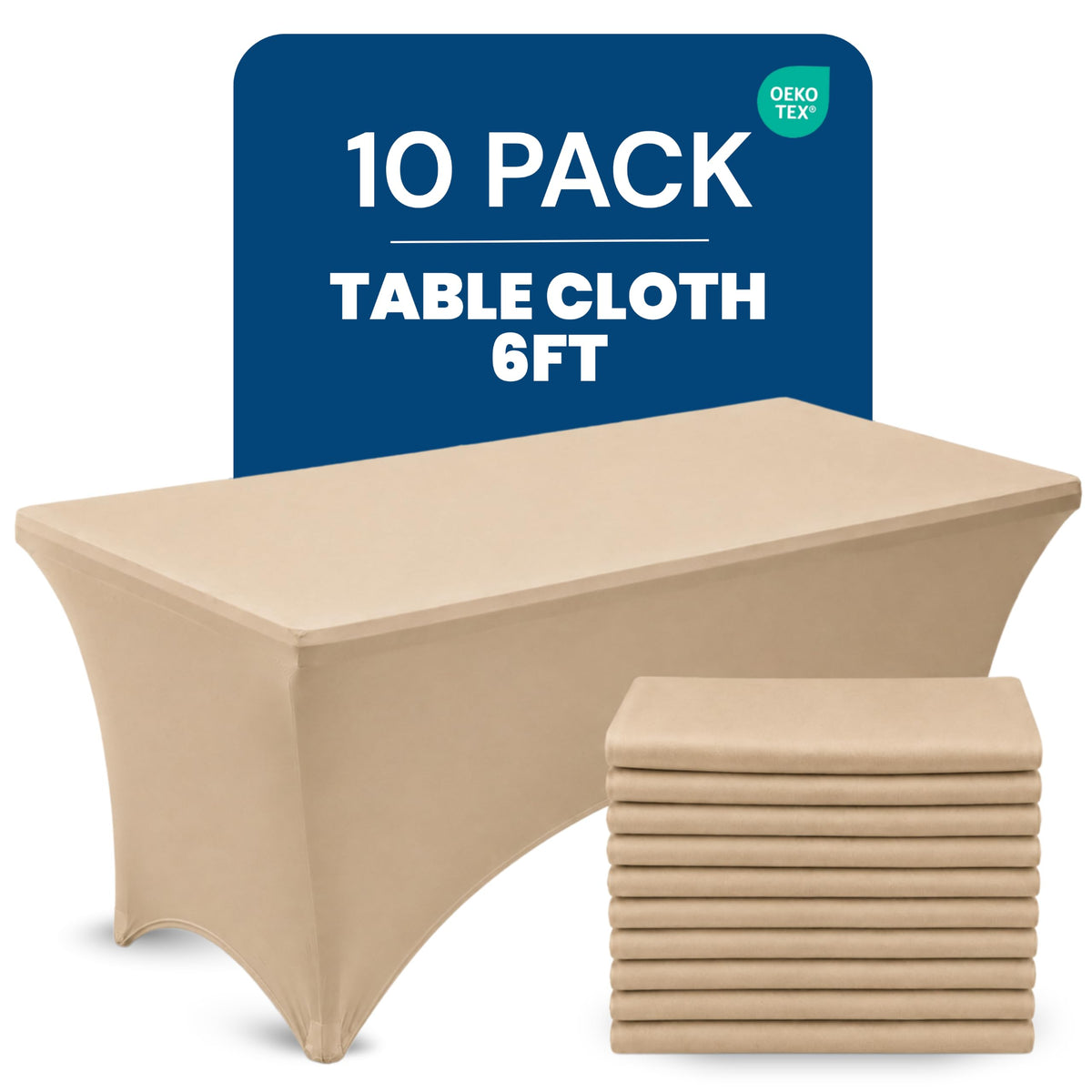 Utopia Kitchen Spandex Tablecloth 2 Pack [6FT, Black] Tight, Fitted, Washable and Wrinkle Resistant Stretch Rectangular Patio Table Cover for Event, Wedding, Banquet & Parties [72Lx30Wx30H Inch]