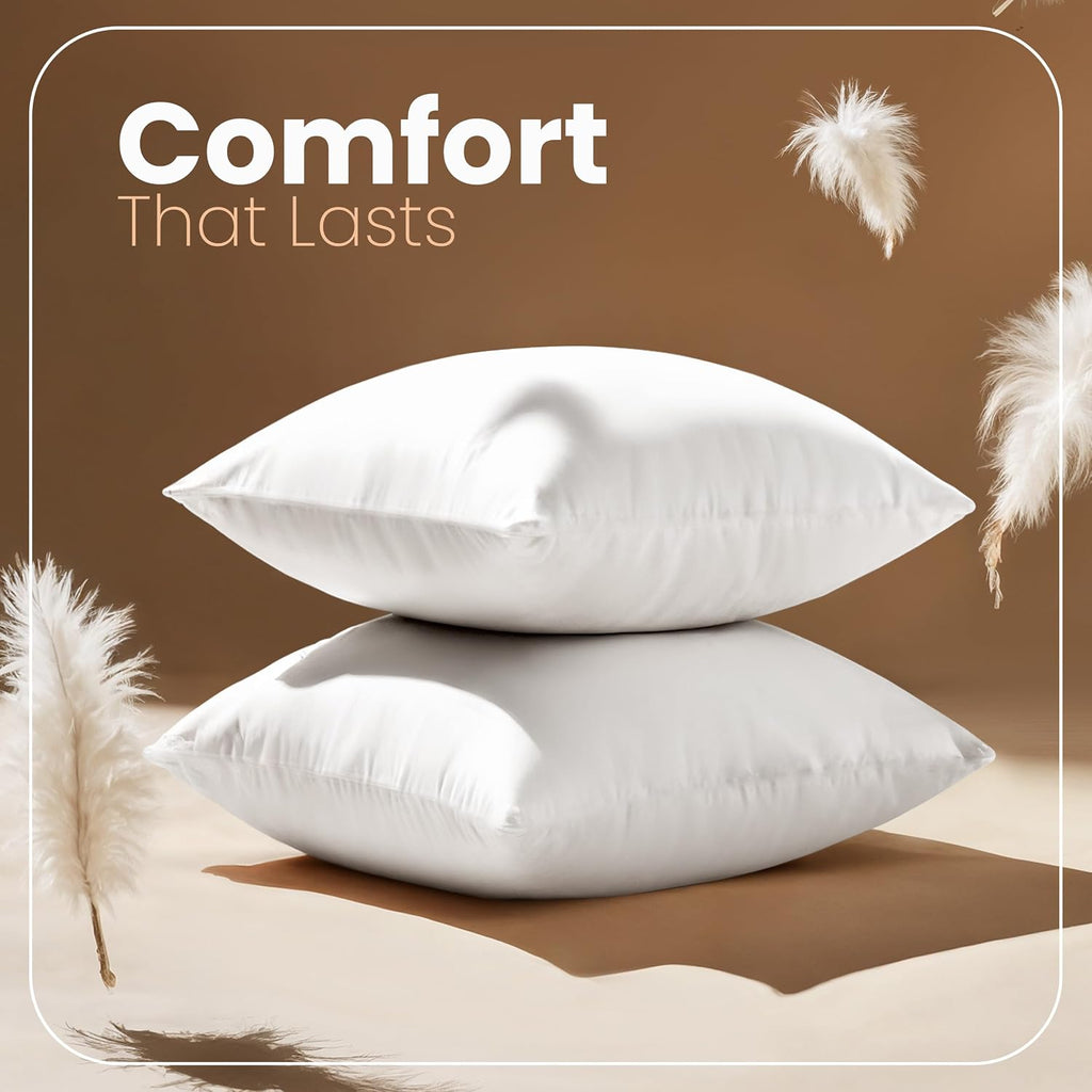Utopia Bedding 18x18 Pillow Inserts, White Throw Pillows for Couch, 2 Pack