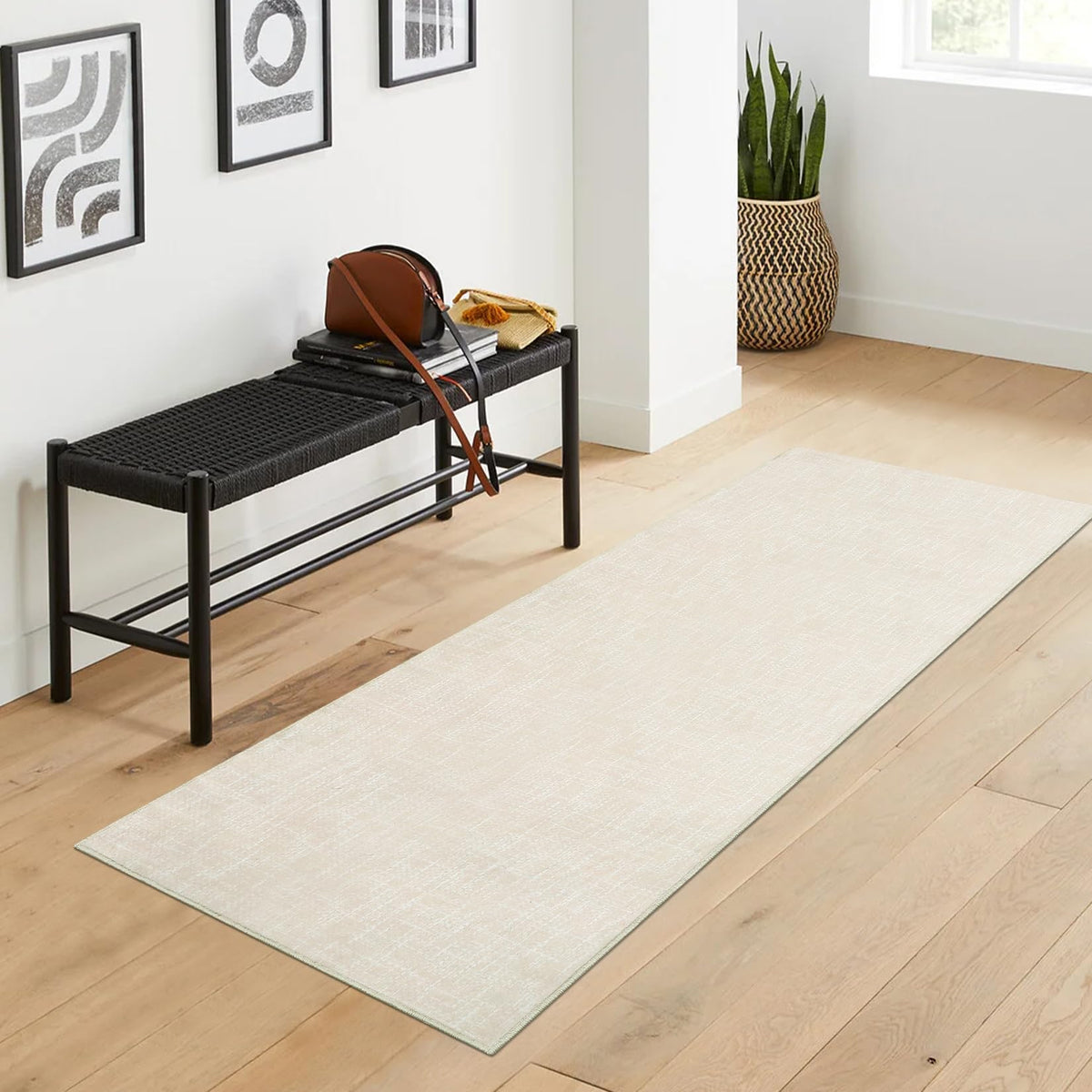 RUGSREAL Bedroom Area Rug 4x6 Modern Abstract Area Rug Stain Resistant Small Living Room Rug Contemporary Dining Room Rug Non-Slip Solid Rug Aesthetic Accent Floor Carpet for Kitchen Office, Dark Grey