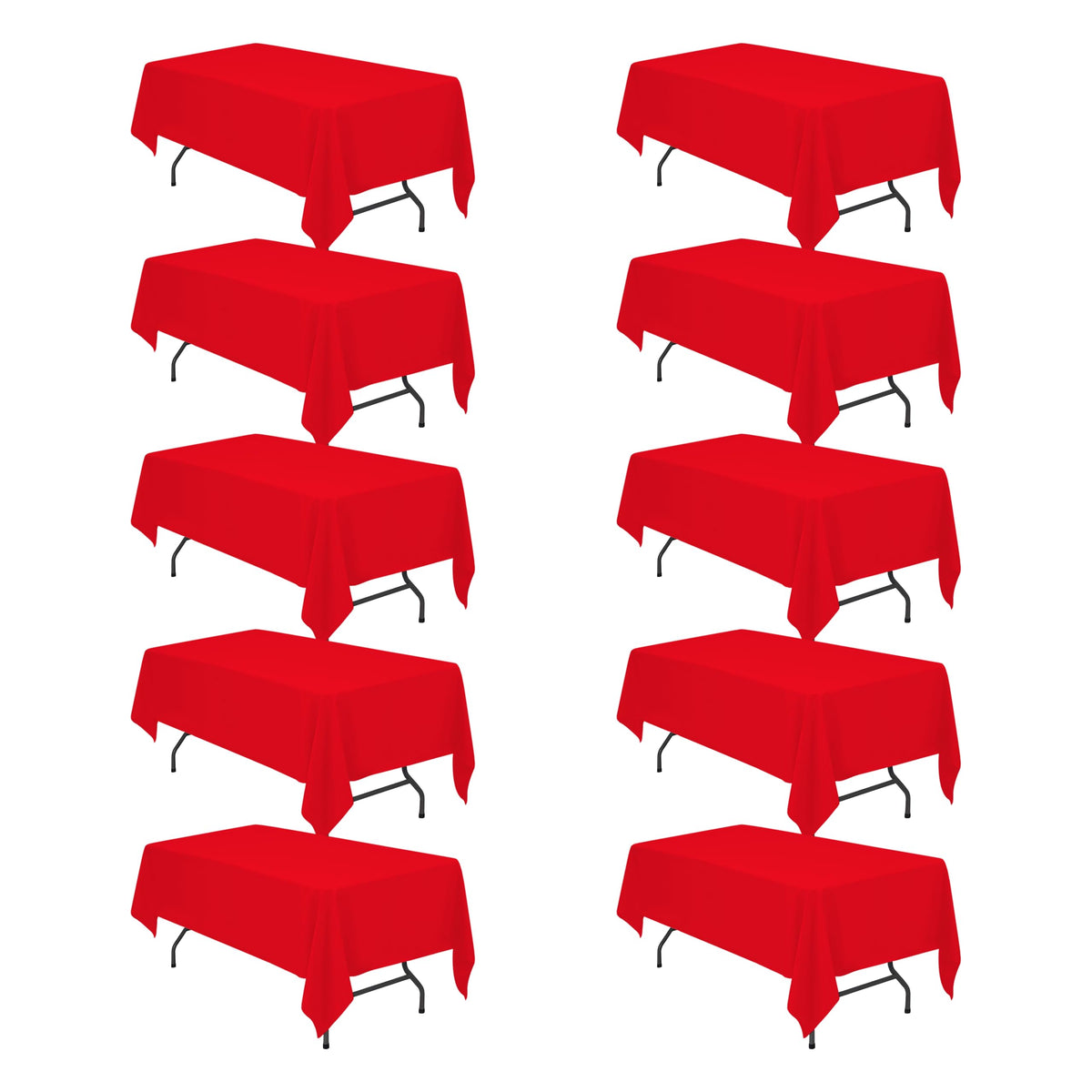BRILLMAX 6 Pack Ivory Tablecloths 90x132 Inch for 6ft Rectangle Tables