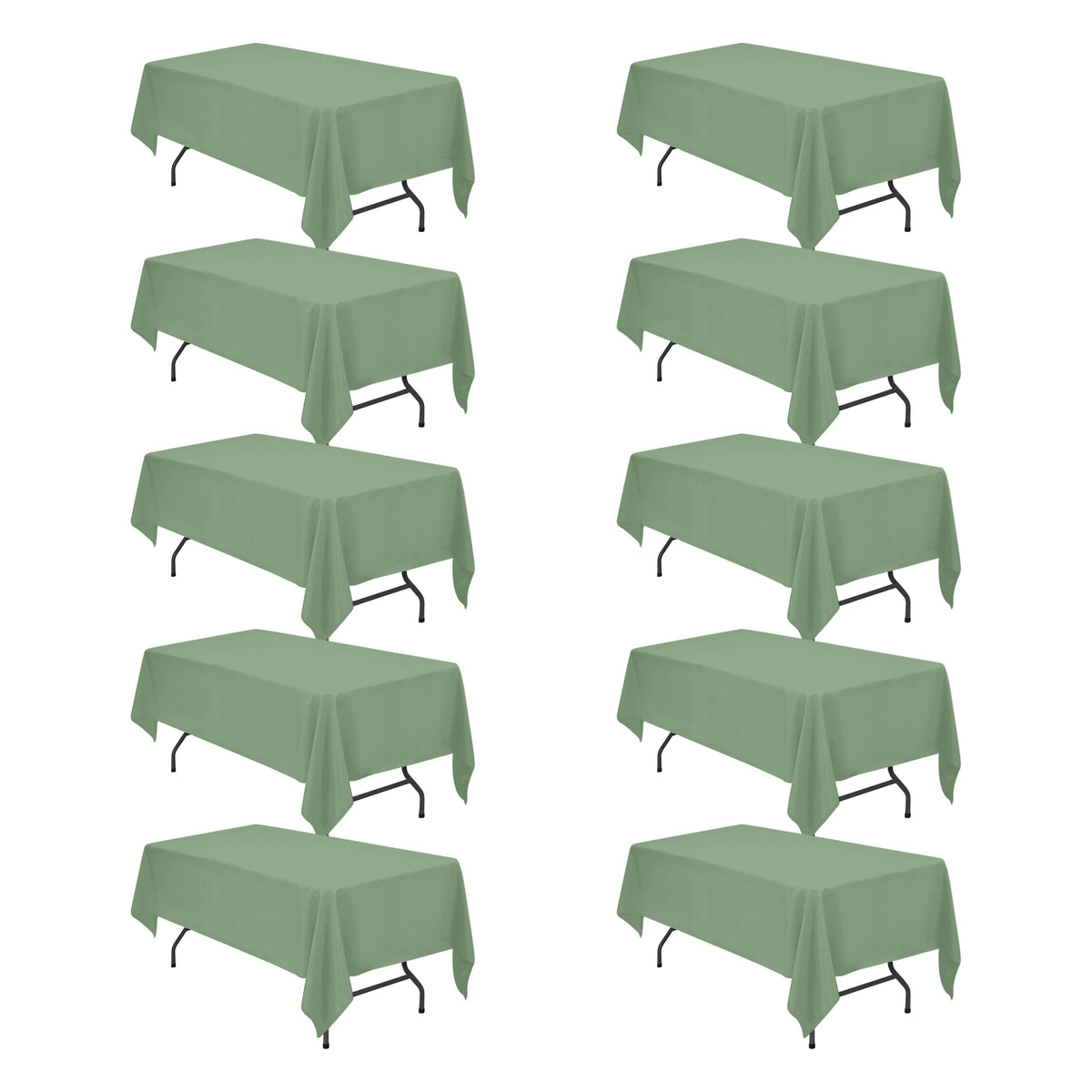 BRILLMAX 6 Pack Ivory Tablecloths 90x132 Inch for 6ft Rectangle Tables