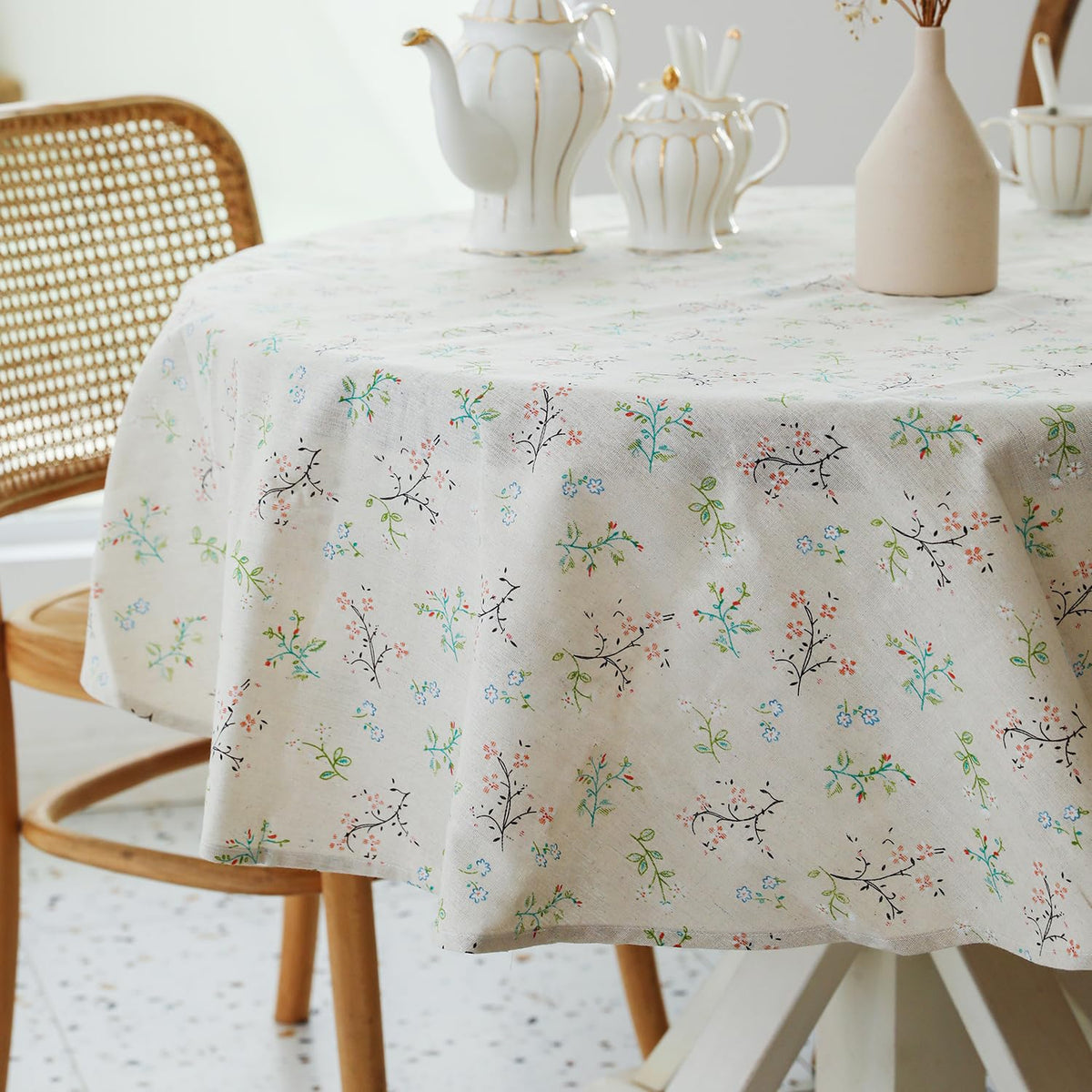 YiHomer Pastoral Rectangle Table Cloth 100% Polyester Fabric 60 x 102 Inch