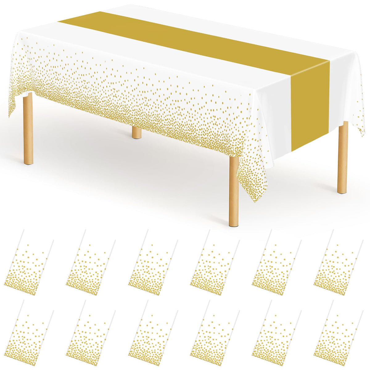 QZYL 4 Packs White Plastic Tablecloth, Large Sturdy Disposable Table Cloth