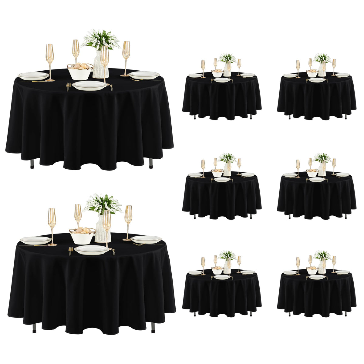 Fitable 6 Pack White Table Cloths 70x120 Inch for 6-8 Ft Rectangle Tables