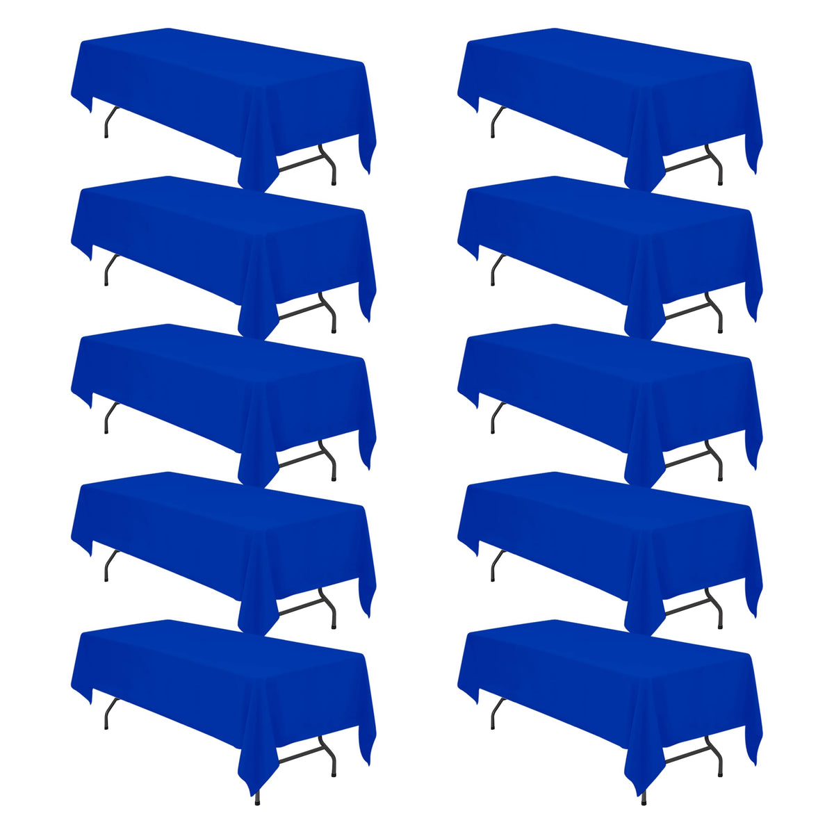 BRILLMAX 6 Pack Ivory Tablecloths 90x132 Inch for 6ft Rectangle Tables