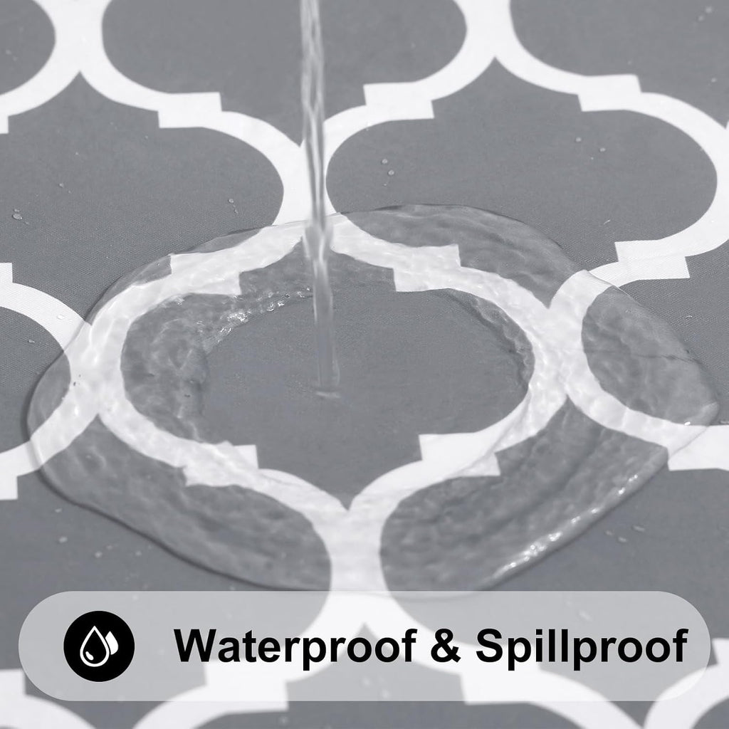 Smiry Rectangle Table Cloth, Flannel Backed Vinyl Tablecloth, 60"x84"
