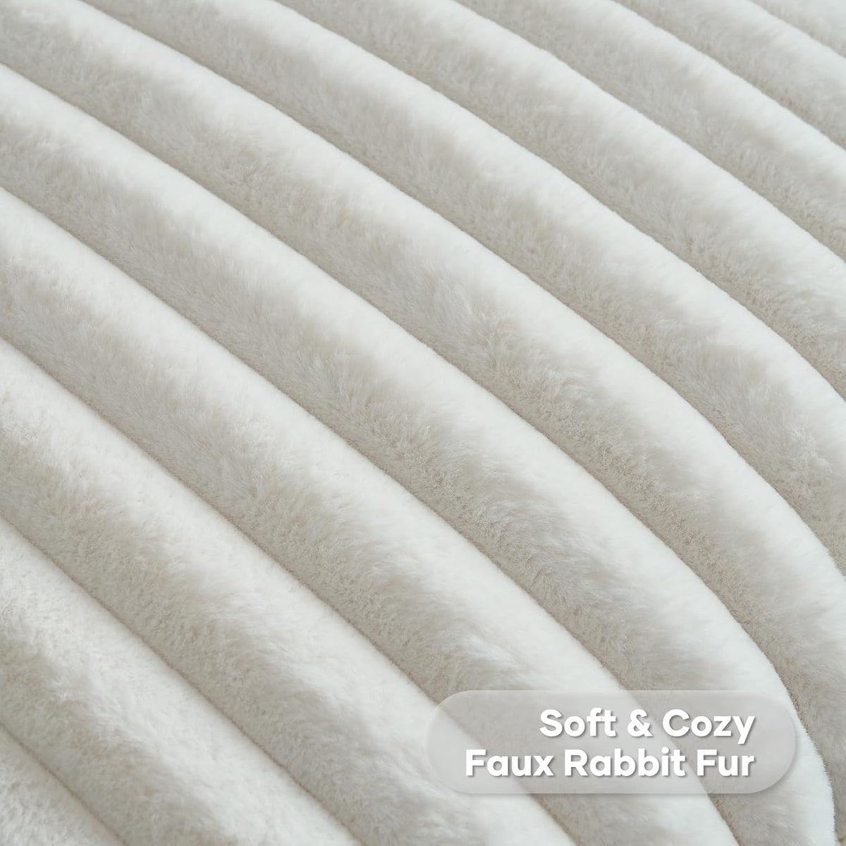 FUTEI Pack of 2 Faux Fur Throw Pillow Covers 18x18 Inch, Cream White