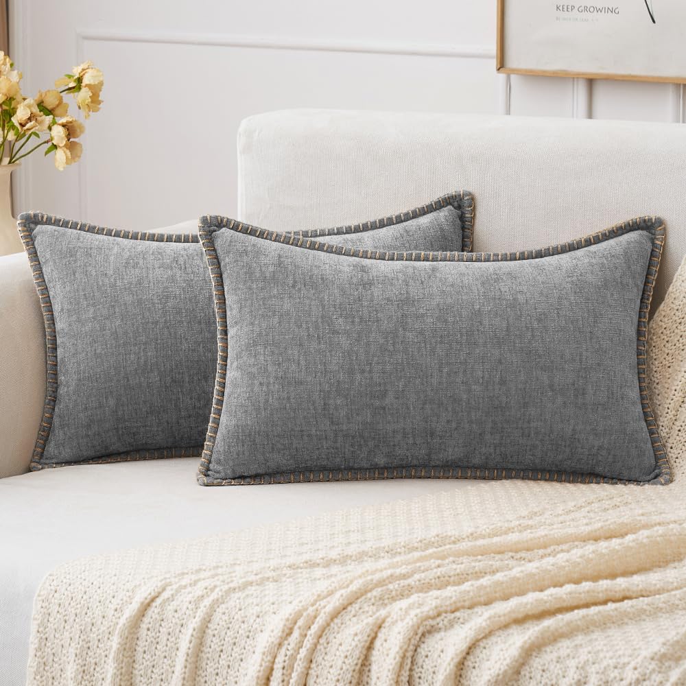 MIULEE Decorative Couch Throw Pillow Covers 18x18 Inch Sage Green 2 Pack