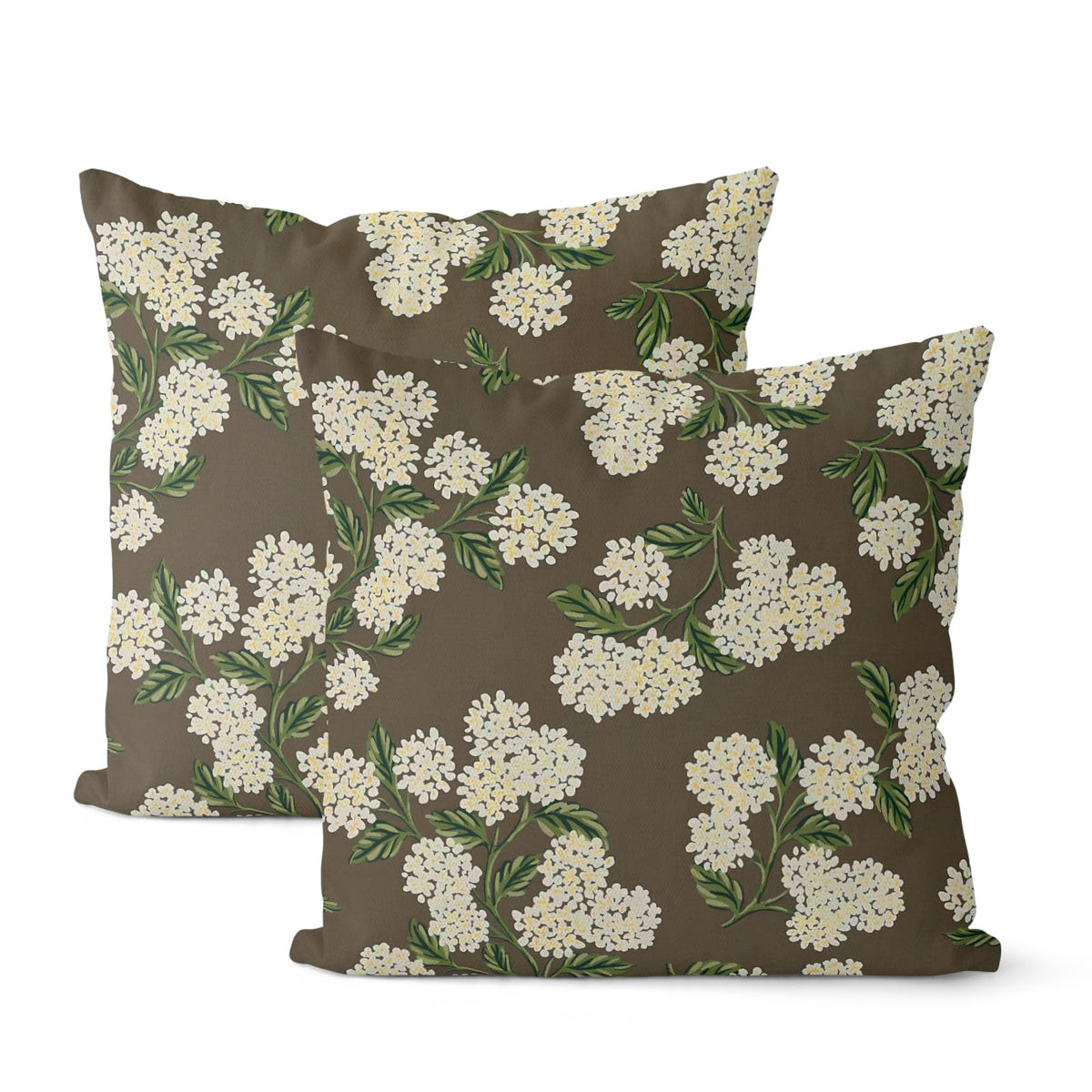 Floral Outdoor Pillow Covers 18x18 Inch Set of 2 Blue Green