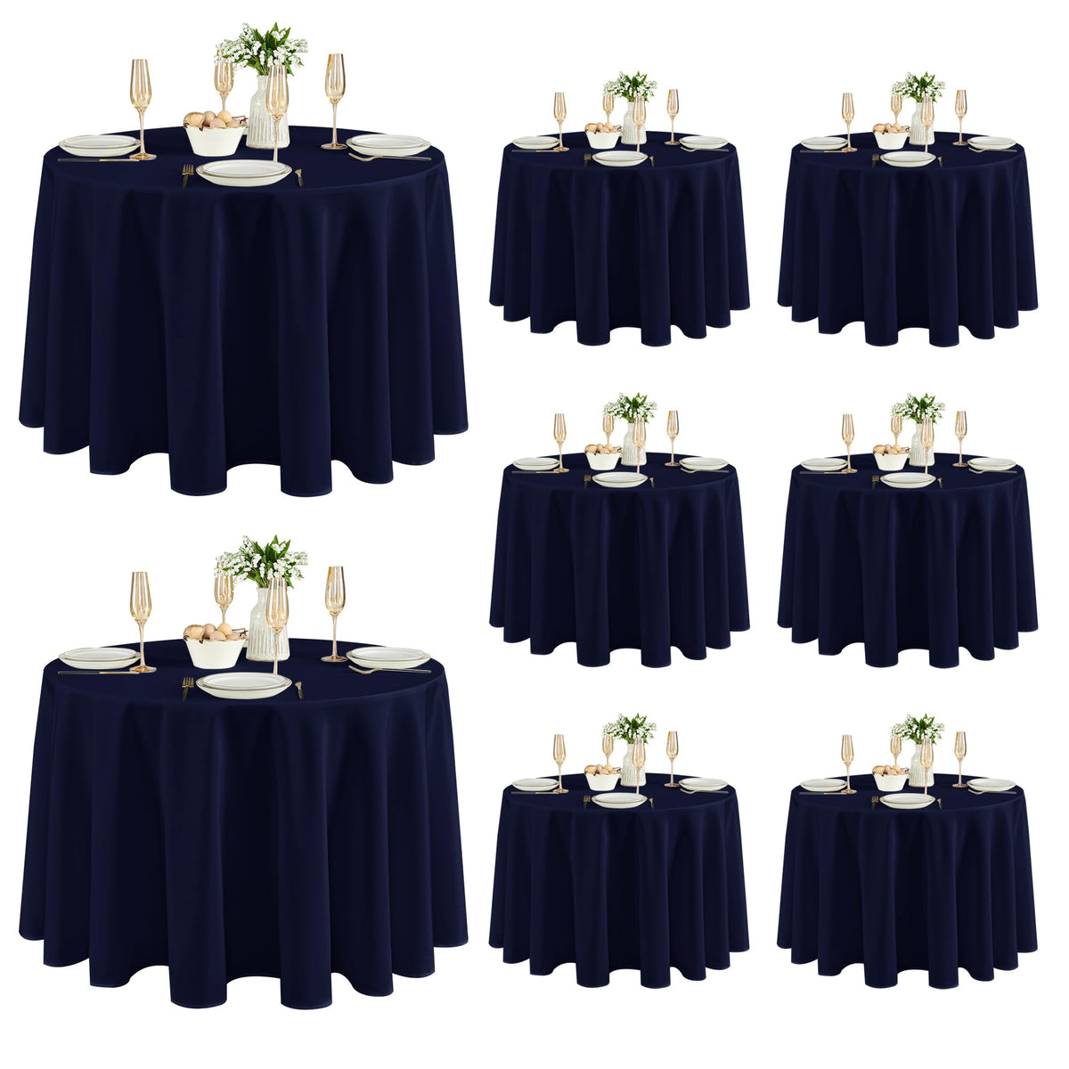 Fitable 6 Pack White Table Cloths 70x120 Inch for 6-8 Ft Rectangle Tables