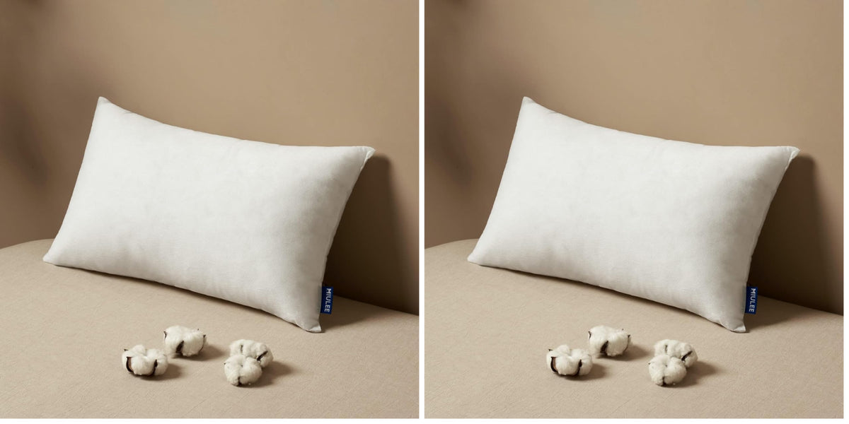 MIULEE Pillow Insert 12x20 Inch Decorative Rectangle Throw Pillow Insert