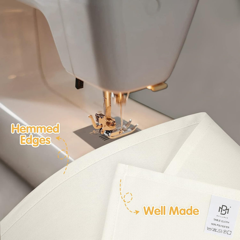 BRILLMAX 6 Pack Ivory Tablecloths 90x132 Inch for 6ft Rectangle Tables