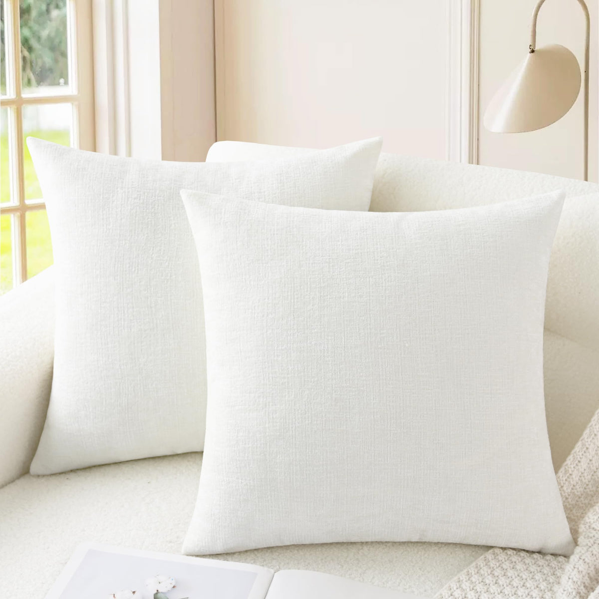 CaliTime Decorative Couch Throw Pillow Covers 18 X 18 Inches Medium Grey