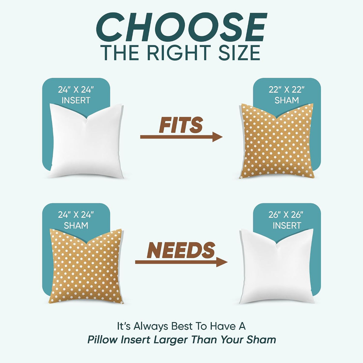 Pillowflex Synthetic Down Pillow Insert 24x24 in - Karate Chop Pillow
