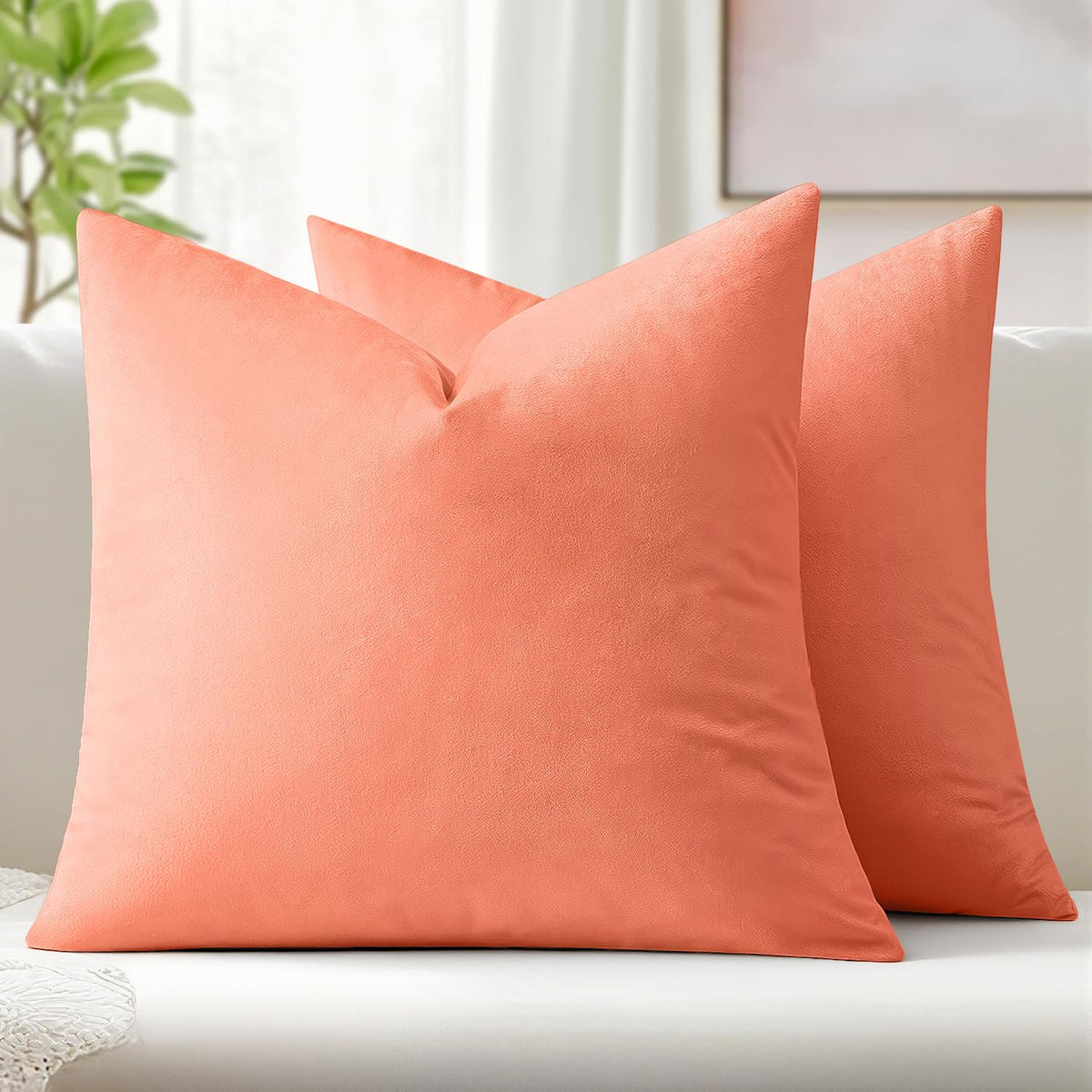 MIULEE Velvet Throw Pillow Covers 18x18 Inch Pack of 2 Dark Blue