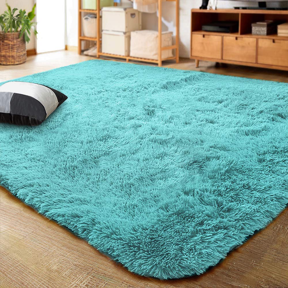 LOCHAS 4x6 Area Rugs Fluffy Living Room Carpets for Kids Bedroom, White