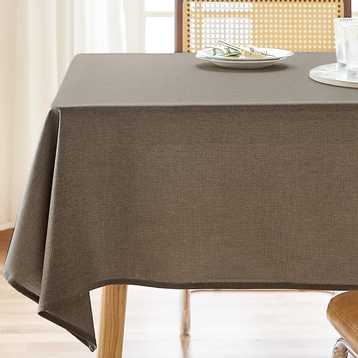 AUSSPVOCT Textured Table Cloth Rectangle 52 x 70 Inch Fall Tablecloth