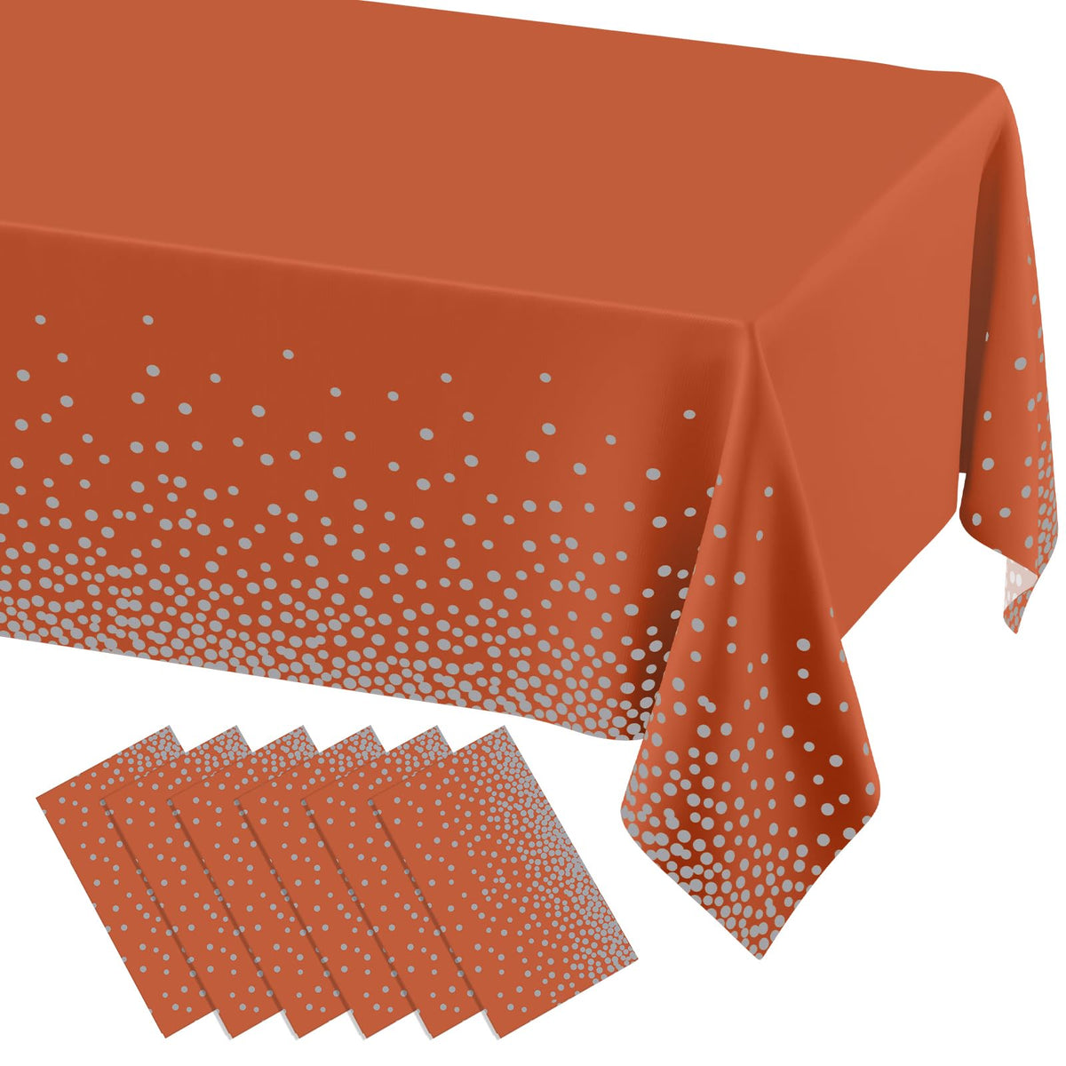 misaya 3 Packs Dot Disposable Table Cloth, 54 x 108 Inch Waterproof Plastic Tablecloth, Rectangle Gold Dots in White Table Covers for Picnic, Birthday, Party and Back to School