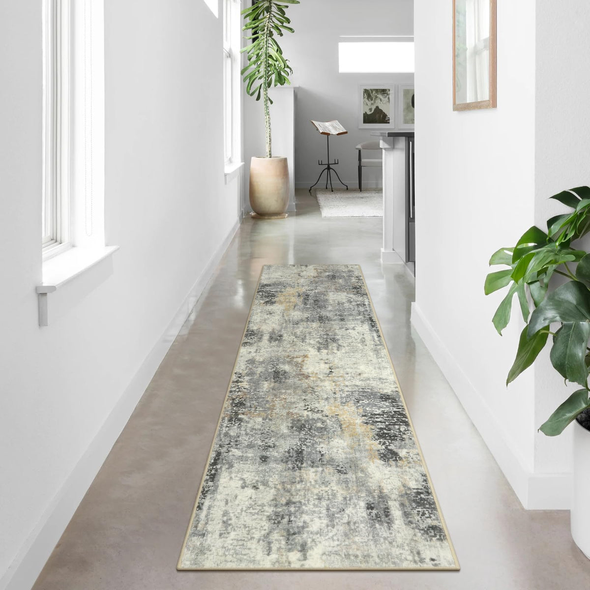 Lahome Modern Abstract Washable 5x7 Area Rugs for Living Room, Colorful Soft Bedroom Rug Low Pile Non Slip,Stain Resistance Dining Room Carpet for Nursery Office Entrance Home Office Decor