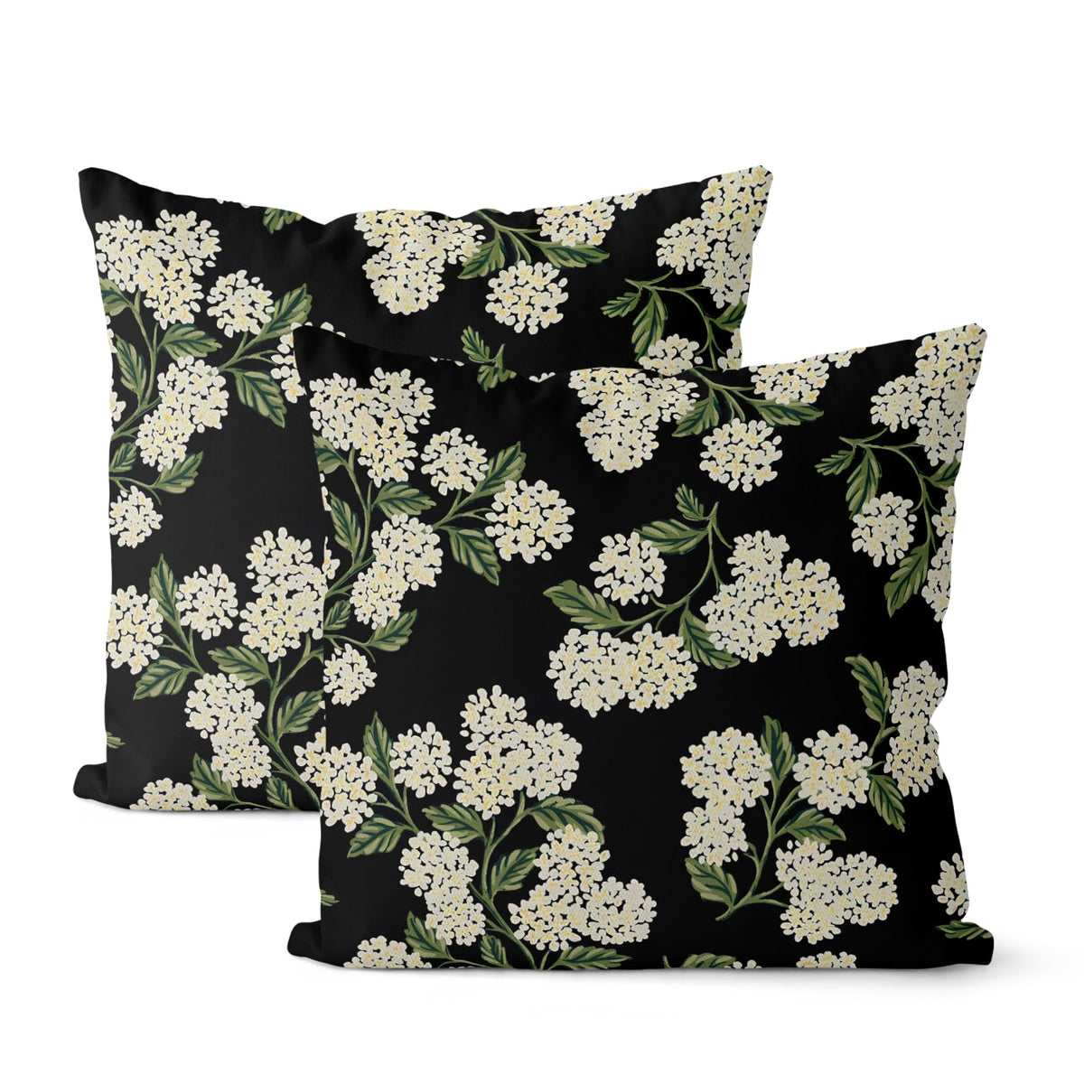 Floral Outdoor Pillow Covers 18x18 Inch Set of 2 Blue Green