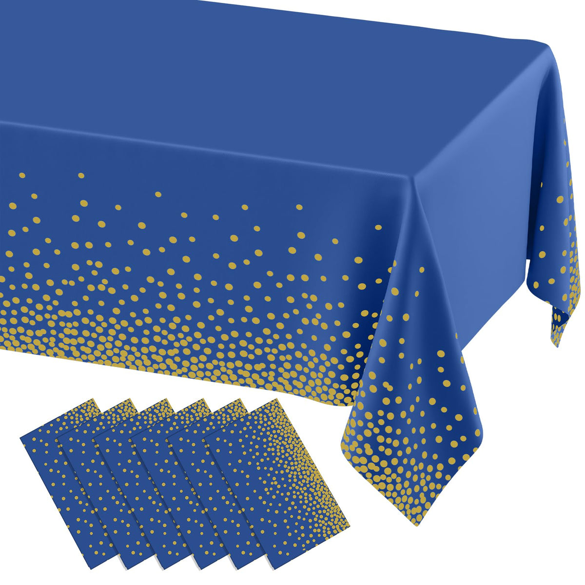 misaya 3 Packs Dot Disposable Table Cloth, 54 x 108 Inch Waterproof Plastic Tablecloth, Rectangle Gold Dots in White Table Covers for Picnic, Birthday, Party and Back to School