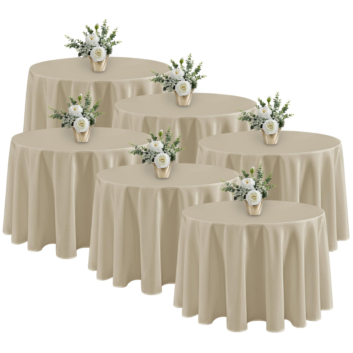 Fitable 6 Pack White Table Cloths 70x120 Inch for 6-8 Ft Rectangle Tables