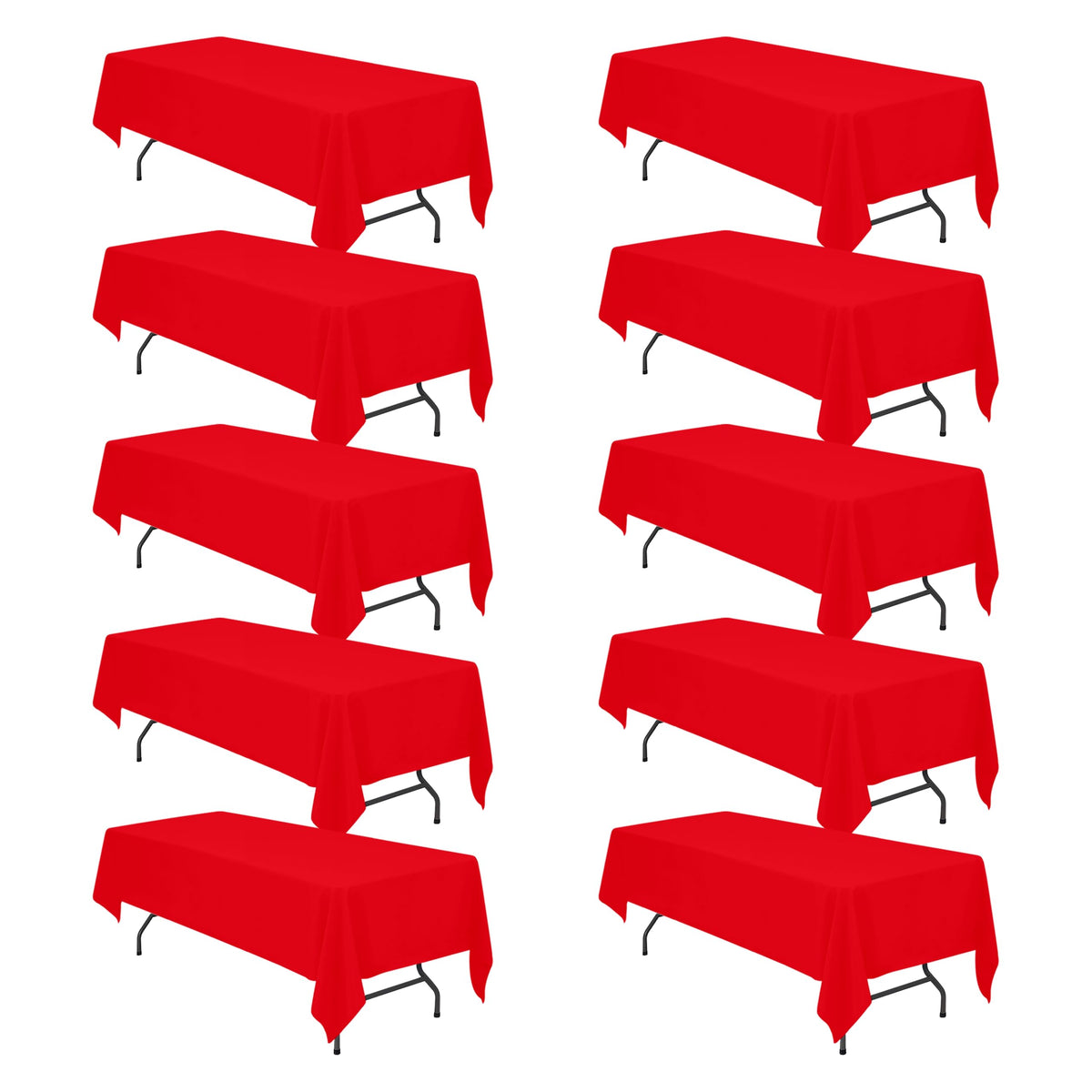 BRILLMAX 6 Pack Ivory Tablecloths 90x132 Inch for 6ft Rectangle Tables