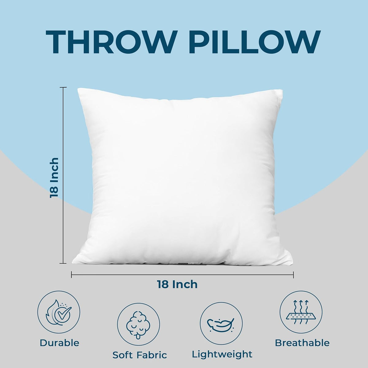 Utopia Bedding Throw Pillows, Decorative 18x18 Pillow Inserts, Set of 4