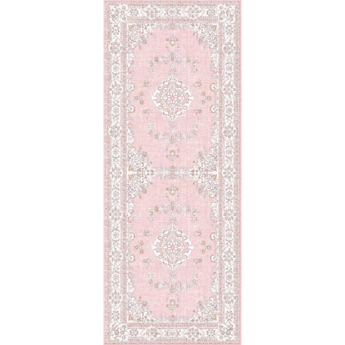 Soft Pink Rug for Girls Room: 5x8 Vintage Washable Carpet Bedroom Nursery