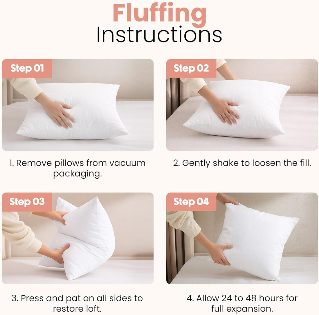 Utopia Bedding 18x18 Pillow Inserts, White Throw Pillows for Couch, 2 Pack
