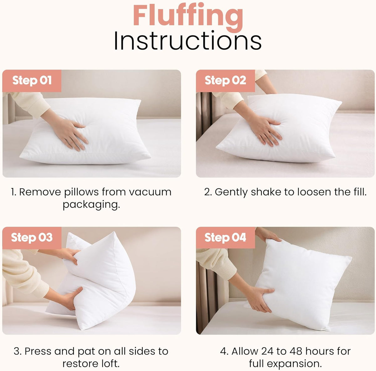Utopia Bedding 18x18 Pillow Inserts, White Throw Pillows for Couch, 2 Pack
