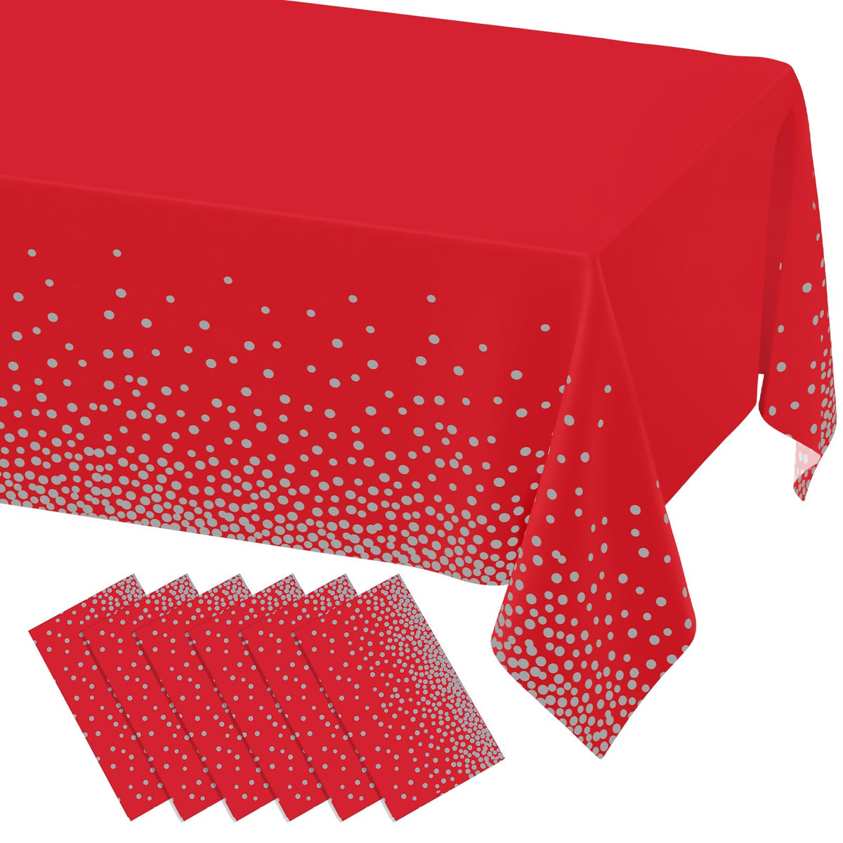 misaya 3 Packs Dot Disposable Table Cloth, 54 x 108 Inch Waterproof Plastic Tablecloth, Rectangle Gold Dots in White Table Covers for Picnic, Birthday, Party and Back to School